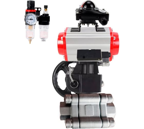 Кран шаровой DN.ru 316-316-PTFE-FP-SW-ISO-H Ду100 Ру63 под приварку, пневмопривод DA-105, пневмораспр. 24VDC, БКВ LSB-510 Ex, БПВ D160-76111 1