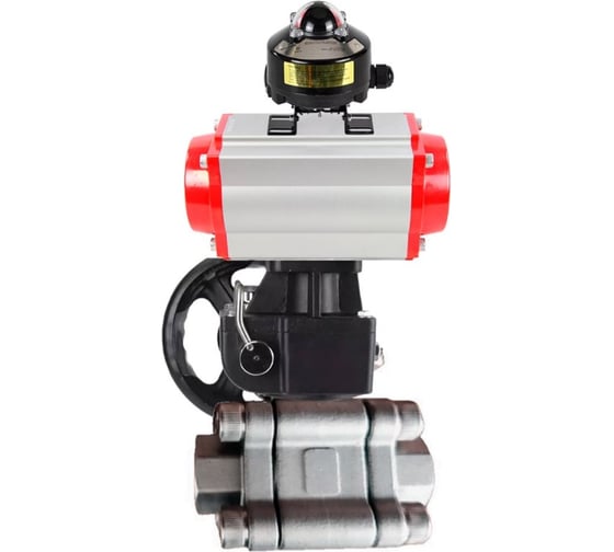 Кран шаровой DN.ru 316-316-PTFE-FP-SW-ISO-H Ду100 Ру63 под приварку, пневмопривод DA-105, пневмораспр. (2EM) 220VAC, БКВ LSB-510 Ex D160-76296 1