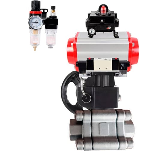 Кран шаровой DN.ru 316-316-PTFE-FP-SW-ISO-H Ду100 Ру63 под приварку, пневмопривод DA-105, пневмораспр. (2EM) 220VAC, БКВ LSB-510 Ex, дублёр HDM-3, БПВ D160-76201