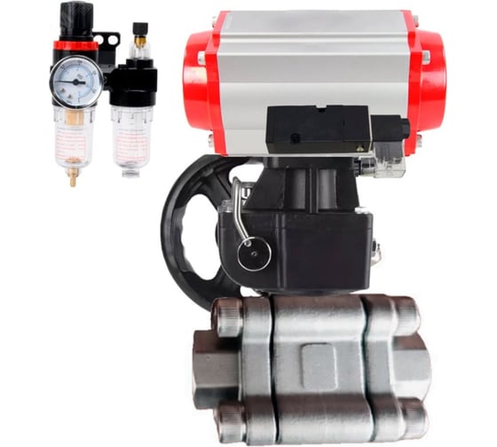 Кран шаровой DN.ru 316-316-PTFE-FP-SW-ISO-H Ду100 Ру63 под приварку, пневмопривод DA-105, пневмораспр. 24VDC, дублёр HDM-3, БПВ D160-76131