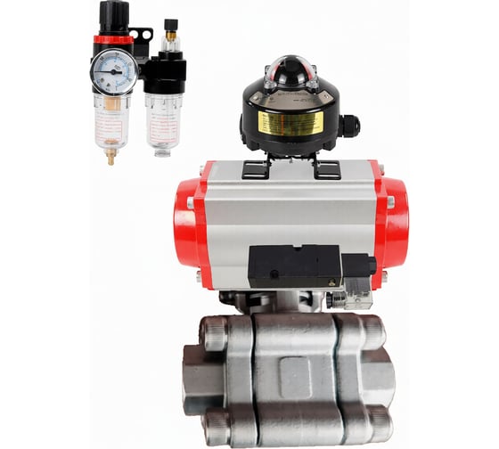 Кран шаровой DN.ru 316-316-PTFE-FP-SW-ISO-H Ду80 Ру63 под приварку, пневмопривод SA-140, пневмораспр. 220VAC, БКВ LSB-510 Ex, БПВ D160-76411 1