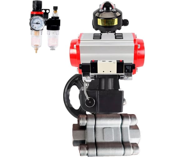 Кран шаровой DN.ru 316-316-PTFE-FP-SW-ISO-H Ду40 Ру63 под приварку, пневмопривод DA-065, пневмораспр. (2EM) 220VAC, БКВ LSB-510 Ex, дублёр HDM-1, БПВ D160-76202