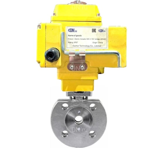 Кран шаровой DN.ru КШмФП.316.200 Ду50 Ру16, межфланцевый, эл.привод QT-005-220-0-10В DAR gander D160-75499 1