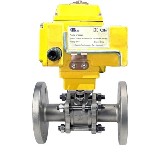 Кран шаровой DN.ru КШФПТ.316.180 Ду32 Ру40 фланцевый, эл.привод QT-005-220-0-10В DAR gander D160-75505