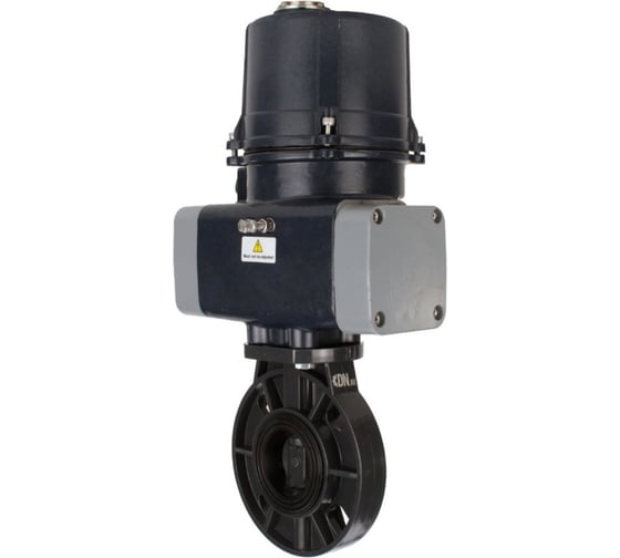 Затвор дисковый DN.ru НПВХ-НПВХ-E-2W-Fb-ISO Дн200 Ру10, электропривод ЭПВП-007 220В D050-87876 1