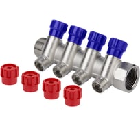 Коллектор с вентилями 1"х1/2" НАР 4 выхода TEBO T-КБ.303.1-12.4.CN