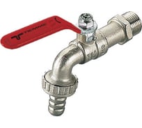 Кран 1/2 шаровый сливной со штуцером Tiemme (плоская ручка) 2500006, арт. 2500006 / 2530R2804