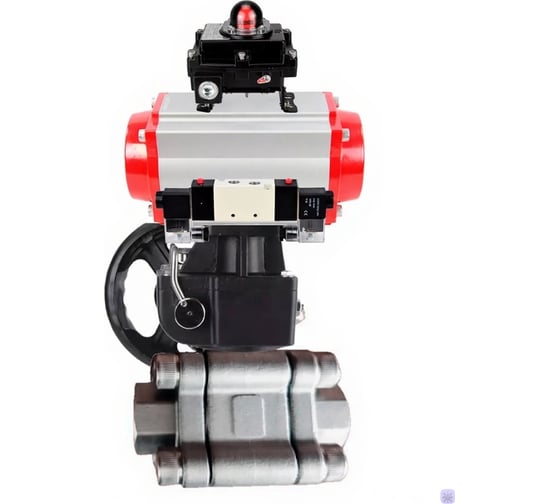 Кран шаровой DN.ru 316-316-PTFE-FP-SW-ISO-H Ду50 Ру63 под приварку, пневмопривод DA-083, пневмораспределитель (2EM) 220VAC, БКВ LSB-410 Ex, дублёр HDM-1 D160-76188