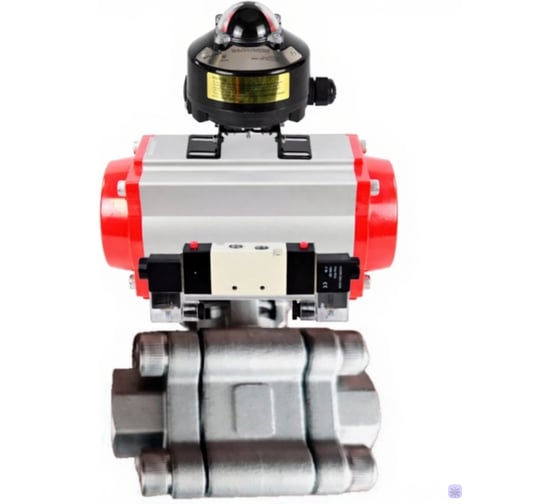 Кран шаровой DN.ru 316-316-PTFE-FP-SW-ISO-H Ду50 Ру63 под приварку, пневмопривод DA-083, пневмораспределитель (2EM) 220VAC, БКВ LSB-510 Ex D160-76213