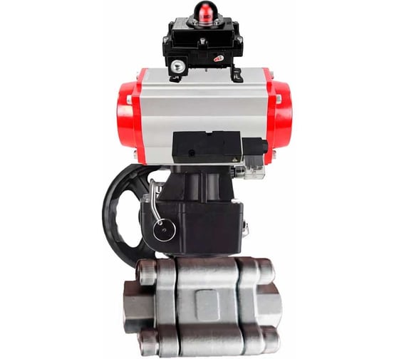 Кран шаровой DN.ru 316-316-PTFE-FP-SW-ISO-H Ду50 Ру63 под приварку, пневмопривод DA-083, пневмораспределитель 24VDC, БКВ LSB-410 Ex, дублёр HDM-1 D160-76103