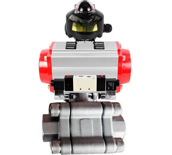 Кран шаровой DN.ru 316-316-PTFE-FP-SW-ISO-H Ду50 Ру63 под приварку, пневмопривод SA-105, пневмораспределитель (2EM) 220VAC, БКВ LSB-510 Ex D160-76498
