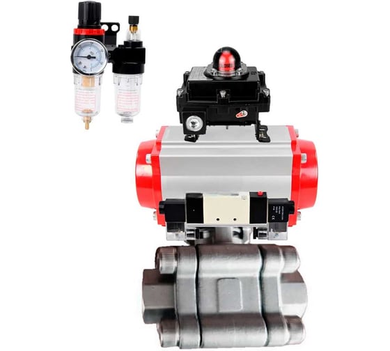 Кран шаровой DN.ru 316-316-PTFE-FP-SW-ISO-H Ду50 Ру63 под приварку, пневмопривод SA-105, пневмораспределитель (2EM) 220VAC, БКВ LSB-410 Ex, БПВ D160-76483