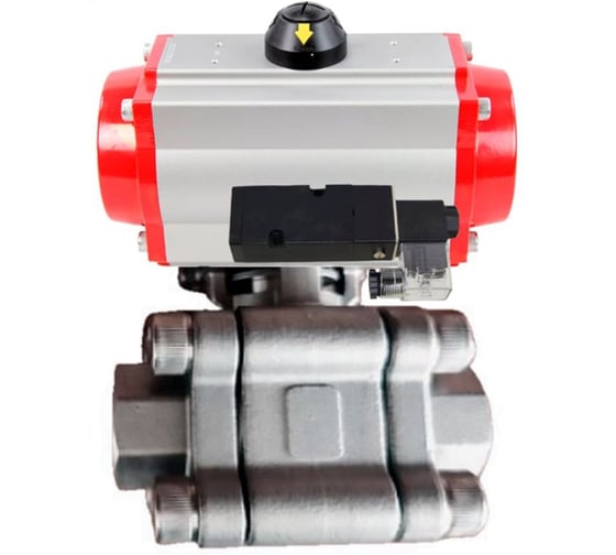 Кран шаровой DN.ru 316-316-PTFE-FP-SW-ISO-H Ду100 Ру63 под приварку, пневмопривод DA-105, пневмораспр. 24VDC D160-76141 1