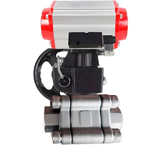 Кран шаровой DN.ru 316-316-PTFE-FP-SW-ISO-H Ду100 Ру63 под приварку, пневмопривод DA-105, пневмораспр. 24VDC, дублёр HDM-3 D160-76136