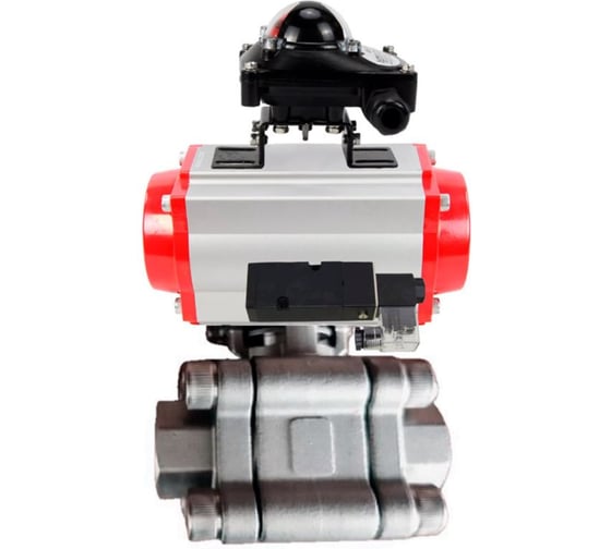 Кран шаровой DN.ru 316-316-PTFE-FP-SW-ISO-H Ду100 Ру63 под приварку, пневмопривод DA-105, пневмораспр. 24VDC, БКВ LSB-210 D160-76086