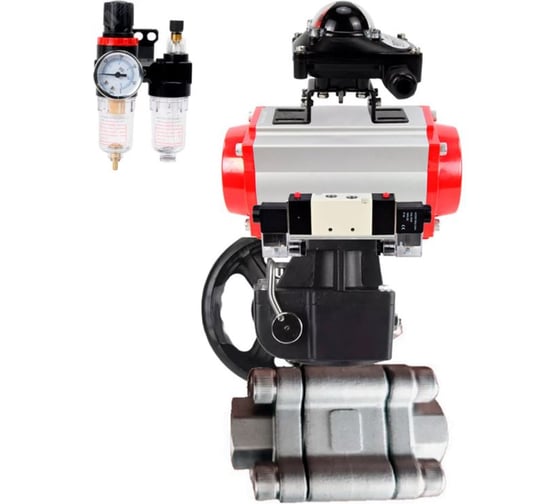 Кран шаровой DN.ru 316-316-PTFE-FP-SW-ISO-H Ду100 Ру63 под приварку, пневмопривод DA-105, пневмораспр. (2EM) 220VAC, БКВ LSB-210, дублёр HDM-3, БПВ D160-76161