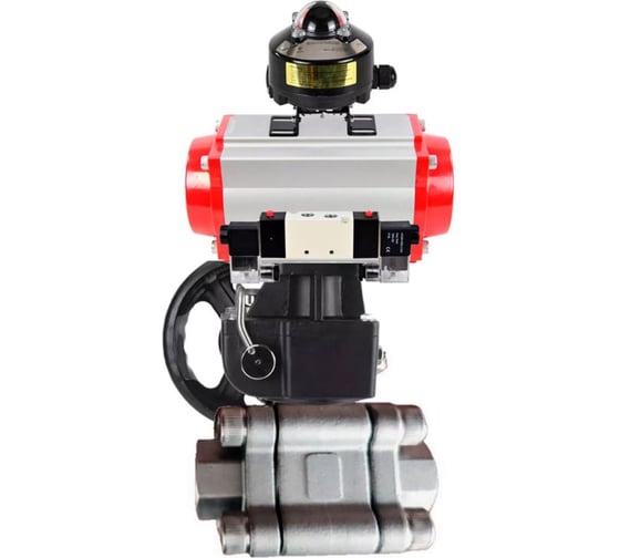Кран шаровой DN.ru 316-316-PTFE-FP-SW-ISO-H Ду100 Ру63 под приварку, пневмопривод DA-105, пневмораспр. (2EM) 220VAC, БКВ LSB-510 Ex, дублёр HDM-3 D160-76206