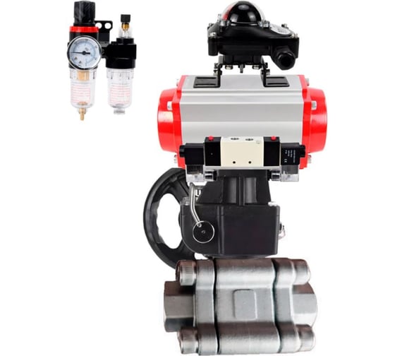 Кран шаровой DN.ru 316-316-PTFE-FP-SW-ISO-H Ду100 Ру63 под приварку, пневмопривод DA-105, пневмораспр. (2EM) 220VAC, БКВ LSB-210, дублёр HDM-3, БПВ D160-76246 1