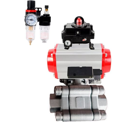 Кран шаровой DN.ru 316-316-PTFE-FP-SW-ISO-H Ду100 Ру63 под приварку, пневмопривод DA-105, пневмораспр. 24VDC, БКВ LSB-410 Ex, БПВ D160-76091