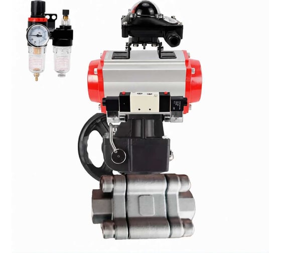 Кран шаровой DN.ru 316-316-PTFE-FP-SW-ISO-H Ду65 Ру63 под приварку, пневмопривод DA-105, пневмораспределитель (2EM) 220VAC, БКВ LSB-210, дублёр HDM-2, БПВ D160-76164