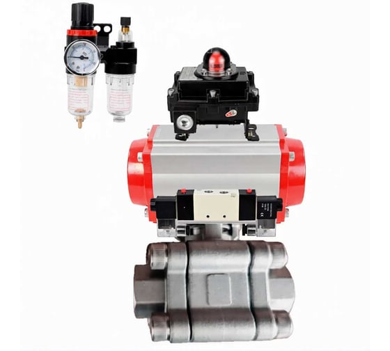 Кран шаровой DN.ru 316-316-PTFE-FP-SW-ISO-H Ду65 Ру63 под приварку, пневмопривод DA-105, пневмораспределитель (2EM) 220VAC, БКВ LSB-410 Ex, БПВ D160-76179