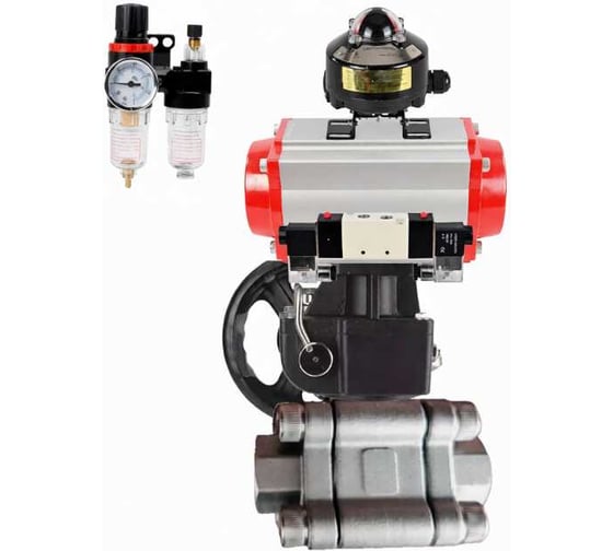 Кран шаровой DN.ru 316-316-PTFE-FP-SW-ISO-H Ду65 Ру63 под приварку, пневмопривод DA-105, пневмораспределитель (2EM) 220VAC, БКВ LSB-510 Ex, дублёр HDM-2, БПВ D160-76204