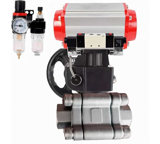 Кран шаровой DN.ru 316-316-PTFE-FP-SW-ISO-H Ду65 Ру63 под приварку, пневмопривод DA-105, пневмораспределитель (2EM) 220VAC, дублёр HDM-2, БПВ D160-76219