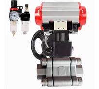 Кран шаровой DN.ru 316-316-PTFE-FP-SW-ISO-H Ду65 Ру63 под приварку, пневмопривод DA-105, пневмораспределитель (2EM) 220VAC, дублёр HDM-2, БПВ D160-76304