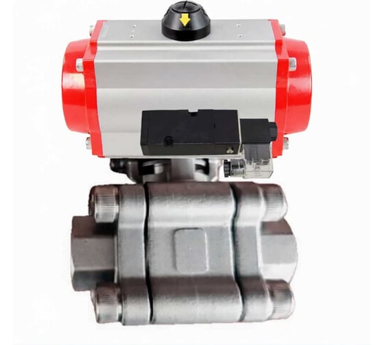 Кран шаровой DN.ru 316-316-PTFE-FP-SW-ISO-H Ду65 Ру63 под приварку, пневмопривод DA-105, пневмораспределитель 24VDC D160-76144