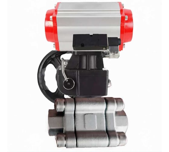 Кран шаровой DN.ru 316-316-PTFE-FP-SW-ISO-H Ду65 Ру63 под приварку, пневмопривод DA-105, пневмораспределитель 220VAC, дублёр HDM-2 D160-76054