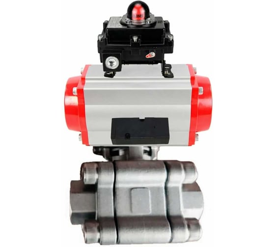 Кран шаровой DN.ru 316-316-PTFE-FP-SW-ISO-H Ду65 Ру63 под приварку, пневмопривод DA-105, пневмораспределитель 24VDC, БКВ LSB-410 Ex D160-76109