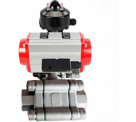 Кран шаровой DN.ru 316-316-PTFE-FP-SW-ISO-H Ду65 Ру63 под приварку, пневмопривод DA-105, пневмораспределитель 24VDC, БКВ LSB-510 Ex D160-76129 1