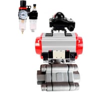 Кран шаровой DN.ru 316-316-PTFE-FP-SW-ISO-H Ду65 Ру63 под приварку, пневмопривод SA-130, пневмораспределитель (2EM) 220VAC, БКВ LSB-210, БПВ D160-76516