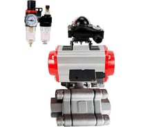 Кран шаровой DN.ru 316-316-PTFE-FP-SW-ISO-H Ду65 Ру63 под приварку, пневмопривод SA-130, пневмораспределитель 24VDC, БКВ LSB-210, БПВ D160-76432