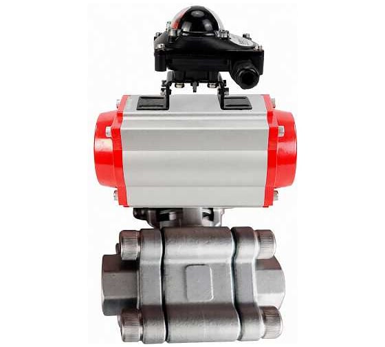 Кран шаровой DN.ru 316-316-PTFE-FP-SW-ISO-H Ду80 Ру63 под приварку, пневмопривод DA-105, БКВ LSB-210 D160-76330 1