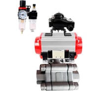 Кран шаровой DN.ru 316-316-PTFE-FP-SW-ISO-H Ду80 Ру63 под приварку, пневмопривод DA-105, пневмораспределитель (2EM) 220VAC, БКВ LSB-210, дублёр HDM-2, БПВ D160-76250