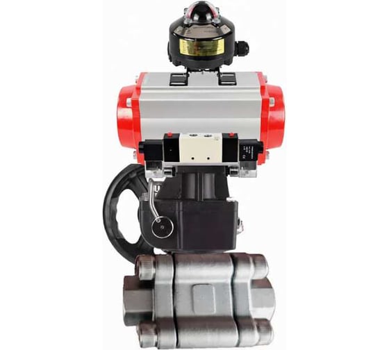 Кран шаровой DN.ru 316-316-PTFE-FP-SW-ISO-H Ду80 Ру63 под приварку, пневмопривод DA-105, пневмораспределитель (2EM) 220VAC, БКВ LSB-510 Ex, дублёр HDM-2 D160-76210