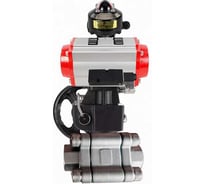 Кран шаровой DN.ru 316-316-PTFE-FP-SW-ISO-H Ду80 Ру63 под приварку, пневмопривод DA-105, пневмораспределитель 24VDC, БКВ LSB-510 Ex, дублёр HDM-2 D160-76125