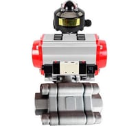 Кран шаровой DN.ru 316-316-PTFE-FP-SW-ISO-H Ду80 Ру63 под приварку, пневмопривод SA-140, пневмораспределитель (2EM) 220VAC, БКВ LSB-510 Ex D160-76542