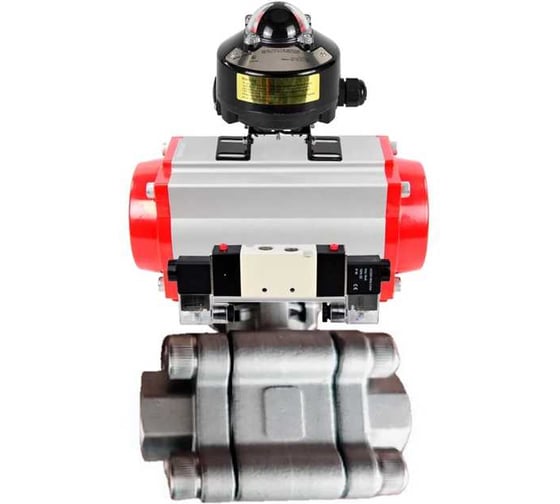Кран шаровой DN.ru 316-316-PTFE-FP-SW-ISO-H Ду80 Ру63 под приварку, пневмопривод SA-140, пневмораспределитель (2EM) 220VAC, БКВ LSB-510 Ex D160-76542 1