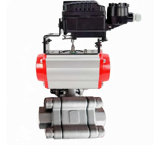 Кран шаровой DN.ru 316-316-PTFE-FP-SW-ISO-H Ду80 Ру63 под приварку, пневмопривод SA-140, электропневмопозиционер EPRP1-NU-0-08 D160-76569 1