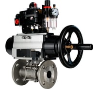 Кран шаровой DN.ru 316-316-FP-F-ISO-H Ду100 Ру25, пневмопривод, пневмораспред., БКВ, БПВ D160-65956