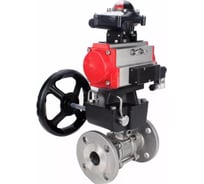 Кран шаровой DN.ru 316-316-FP-F-ISO-H Ду100 Ру25, пневмопривод, пневмораспр., БКВ, дублёр D160-65713