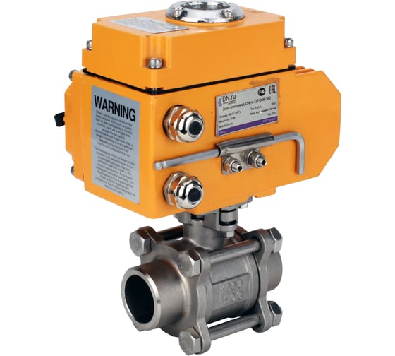 Кран шаровой DN.ru 316-316-PTFE-FP-W-ISO-H WDVF Ду40 Ру40, с 1/4-оборотным электроприводом QT-005 220В D160-73291 1