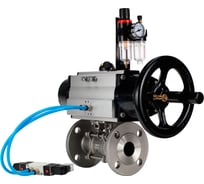 Кран шаровой DN.ru 316-316-FP-F-ISO-H Ду100 Ру25, пневмопривод, пневмораспределитель, БПВ D160-65968