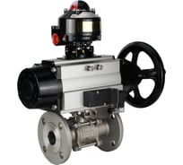 Кран шаровой DN.ru 316-316-FP-F-ISO-H Ду100 Ру25, пневмопривод, пневмораспределитель, БКВ D160-65935