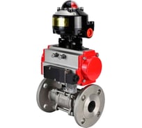 Кран шаровой DN.ru КШФПТ 304.180 Ду20 Ру40 пневмопривод SA-052, пневмораспределитель 24VDC, БКВ LSB-510 (EX) D160-72906