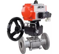 Кран шаровой DN.ru КШФПТ 316.180 Ду100 Ру16 пневмопривод DA-105, пневмораспределитель 220VAC, БКВ LSB-410 (EX), БПВ D160-72196