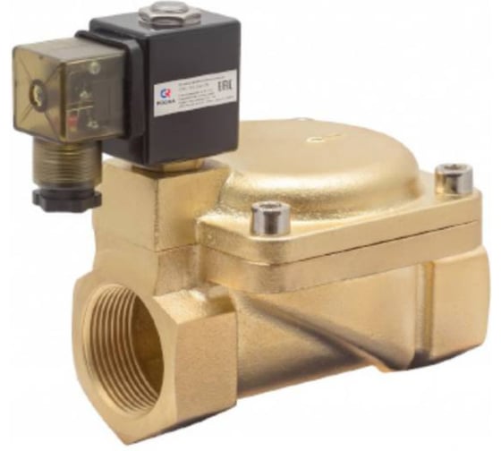 Клапан электромагнитный РОСМА СК-12-ВД-В, Ду25, Ру16, латунь, нормально закрытый, непрямого действия, мембрана Viton, 24 В D070-09254 1