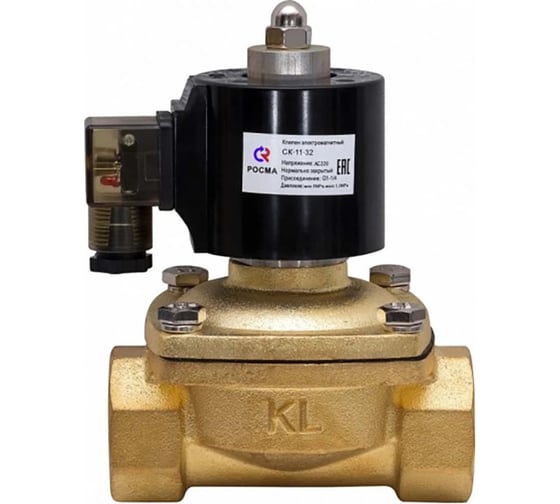 Клапан электромагнитный РОСМА СК-11 прямого действия, нормально закрытый, 220 В, нержавеющий, мембрана VITON D130-03604 1